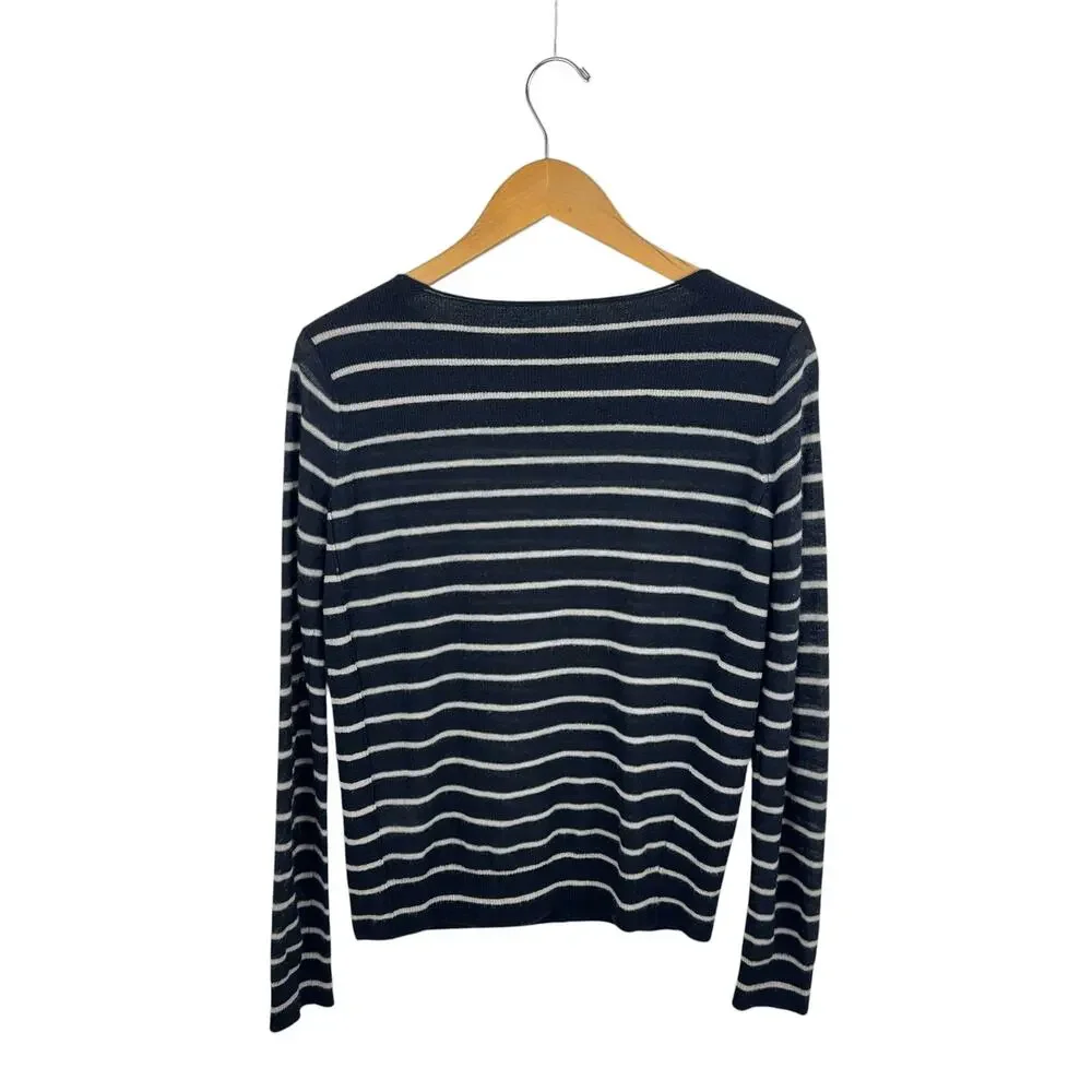 Vince Striped Lightweight Cashmere Sweater